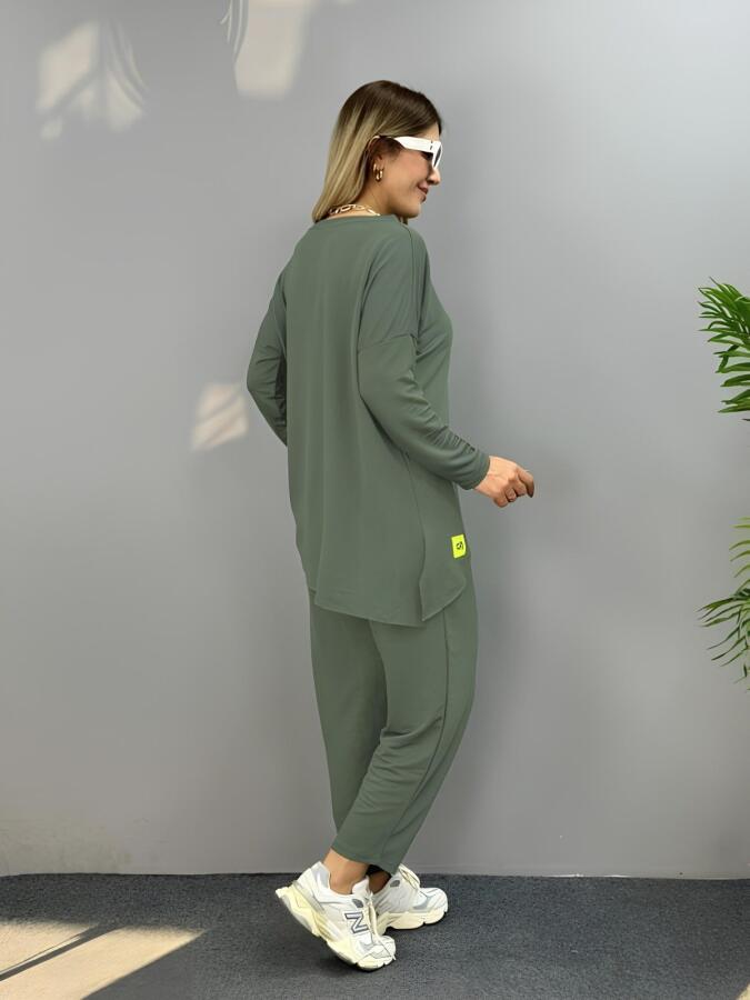 Kadın Iki Iplik Viskon Pamuk Kumaş Arma Detaylı Ikili Takım - 4