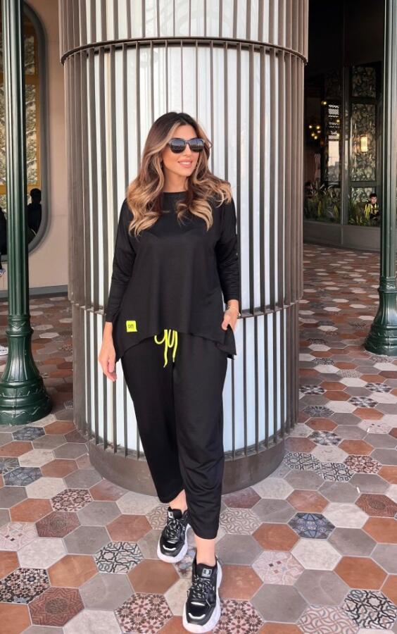 Kadın Iki Iplik Viskon Pamuk Kumaş Arma Detaylı Ikili Takım - 4