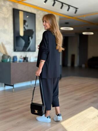 Kadın Iki Iplik Viskon Pamuk Kumaş Arma Detaylı Ikili Takım - 10