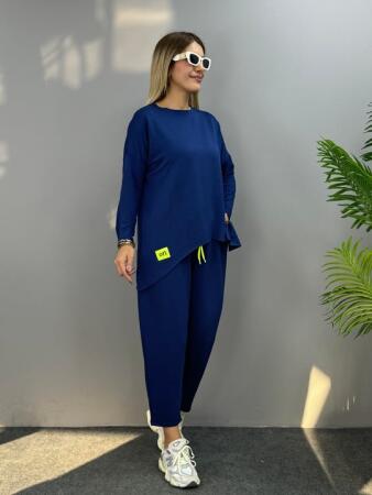 Kadın Iki Iplik Viskon Pamuk Kumaş Arma Detaylı Ikili Takım - 5