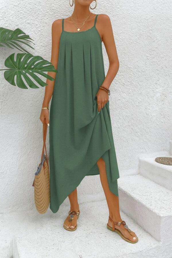 Kadın Ip Askılı V Yakalı Asimetrik Detaylı Aerobin Elbise - 2