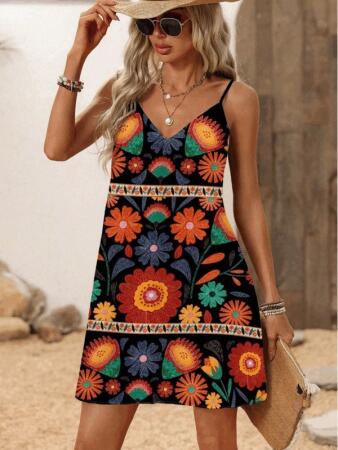 Kadın Ip Askılı V Yakalı Süprem Elbise - ANGELINO BuyukBedeniz