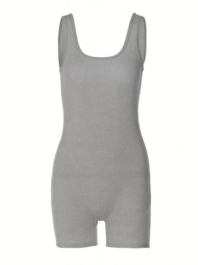 Kadın Kalın Askılı Bodycon Tulum - 4