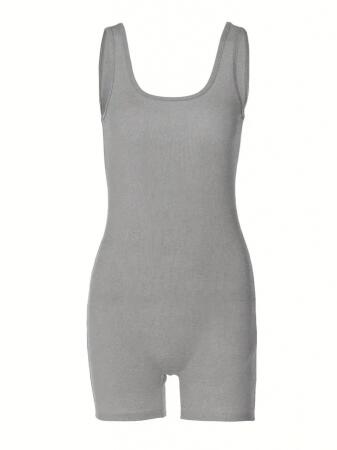 Kadın Kalın Askılı Bodycon Tulum - 5