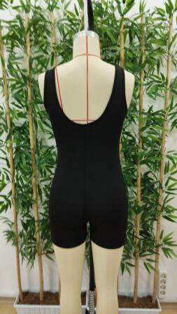 Kadın Kare Yaka Sırt Dekolte Detay Dalgıç Bodycon Mini Tulum - 6