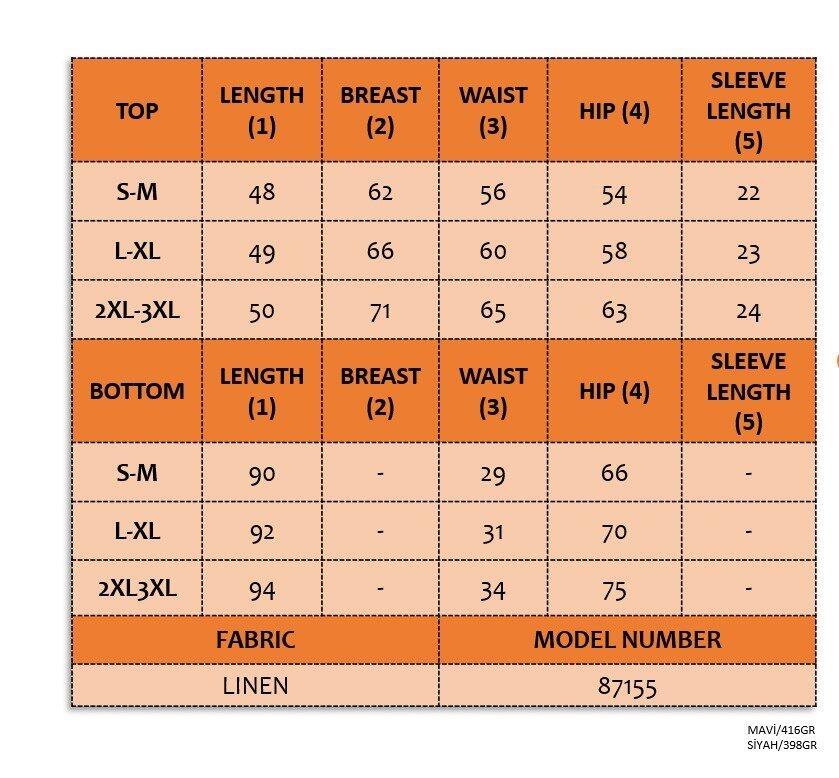 Kadın Kısa Kollu Bisiklet Yaka Bluz Etekli Ithal Keten Ikili Takım - 7