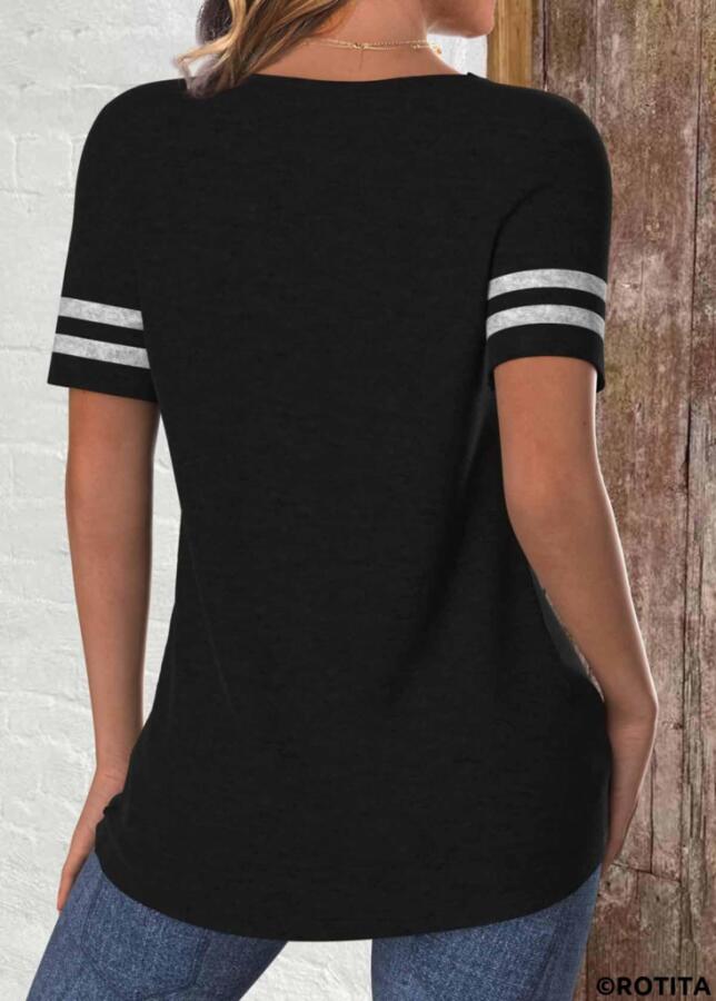 Kadın Kısa Kollu Bisiklet Yaka çift Renkli Viskon Bluz - 2
