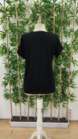 Kadın Kısa Kollu Bisiklet Yaka Dantel Detaylı Viskon Bluz - 8