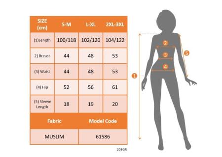 Kadın Kısa Kollu Bisiklet Yaka Düğme Detay Müslim Elbise - 7