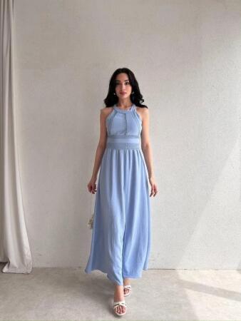 Kadın Kısa Kollu Bisiklet Yaka Viskon Bluz - 6