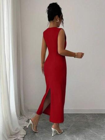 Kadın Kısa Kollu Hakim Yakalı çiçek Aksesuar Detaylı Kısa Ithal Krep Elbise - 3