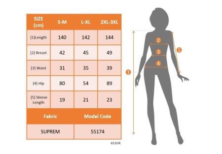 Kadın Kısa Kollu Kruvaze Yaka Beli Lastikli Süprem Maksi Boy Elbise - 4