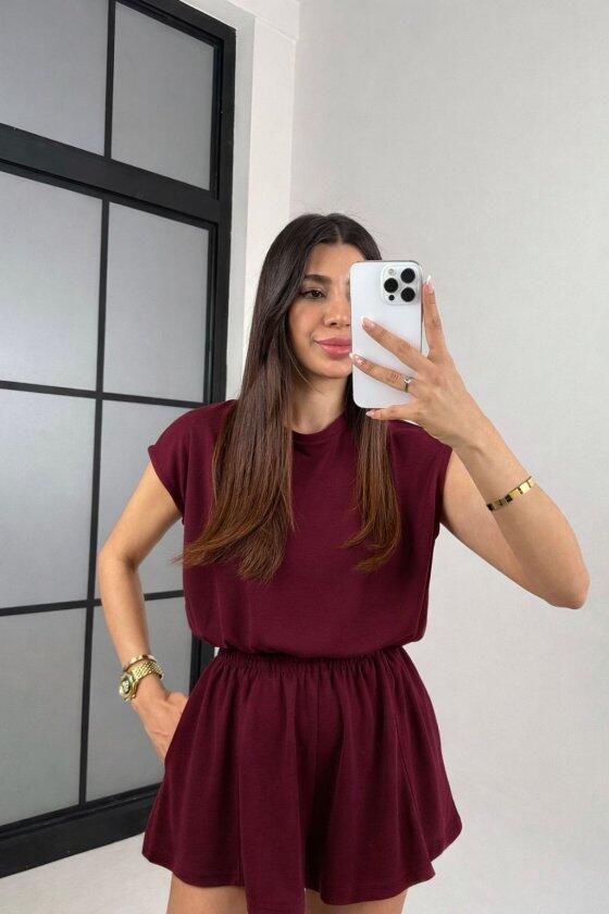 Kadın Kısa Kollu V Yaka Bluz - 5