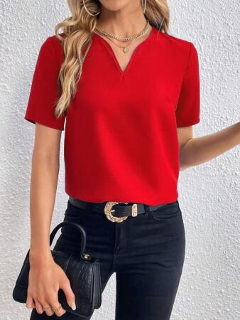 Kadın Kısa Kollu V Yakalı Ithal Krep Elbise - 3