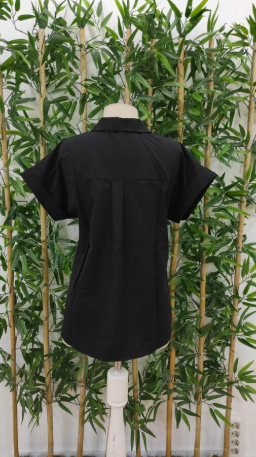 Kadın Kısa Kollu V Yakalı önden Düğmeli Dokuma Gömlek - 10