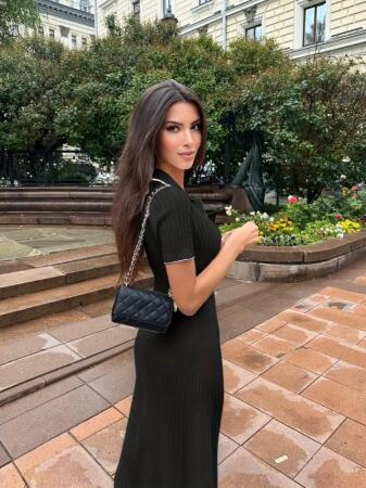 Kadın Kısa Kollu Yakalı önden Düğmeli Maxi Triko Elbise - ANGELINO BuyukBedeniz (1)