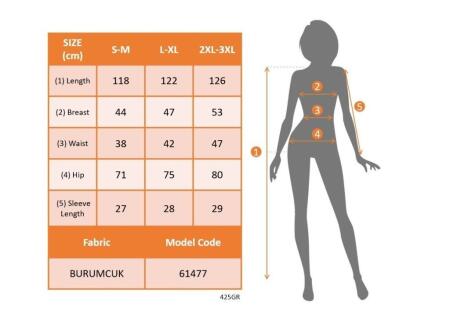 Kadın Kısa Kollu Yakası Açık Katlı Bürümcük Balon Elbise - 4