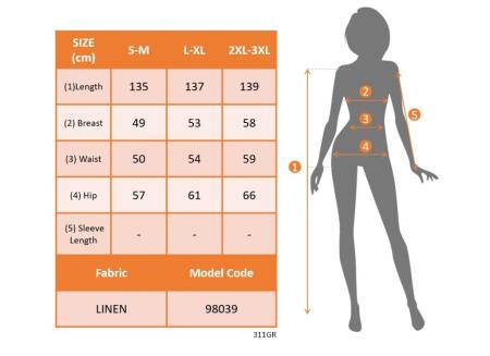 Kadın Kolsuz V Yakalı Maksi Boy Ithal Keten Elbise - 4