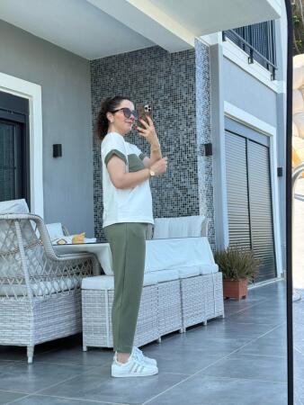 Kadın Kristal Kumaş Garnili Cep Detaylı Ikili Takım - 3