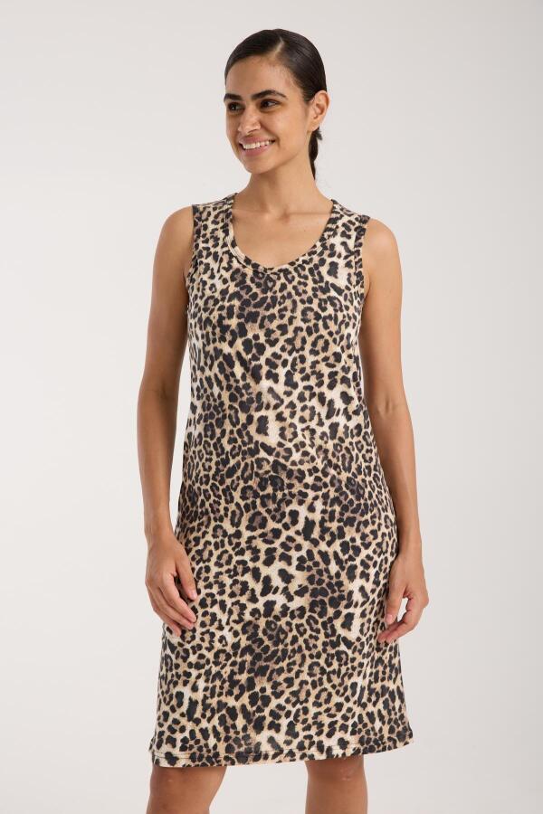 Kadın Leopar Desenli Gecelik - 5
