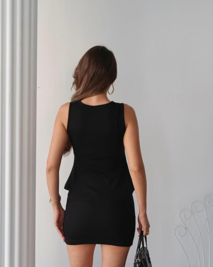 Kadın Modal Kumaş Volanlı Mini Etek Takım - 2