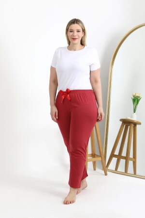 Angelino Kadın Pamuklu Büyük Beden Alt Pijama 27559 Mercan - 4