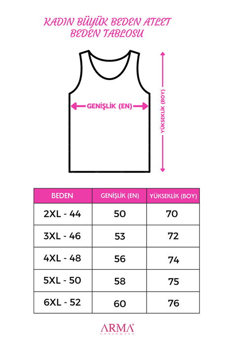 Kadın Pamuklu Büyük Beden Kalın Askılı Atlet Renkli 5'li Paket - 2