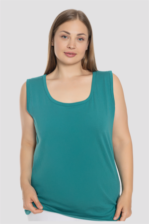 Kadın Pamuklu Büyük Beden Kalın Askılı Atlet Renkli 5'li Paket - 4