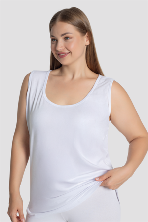 Kadın Pamuklu Büyük Beden Kalın Askılı Atlet Renkli 5'li Paket - 5