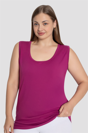 Kadın Pamuklu Büyük Beden Kalın Askılı Atlet Renkli 5'li Paket - 6