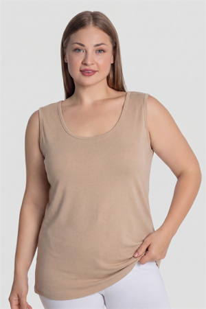 Kadın Pamuklu Büyük Beden Kalın Askılı Atlet Renkli 5'li Paket - 5