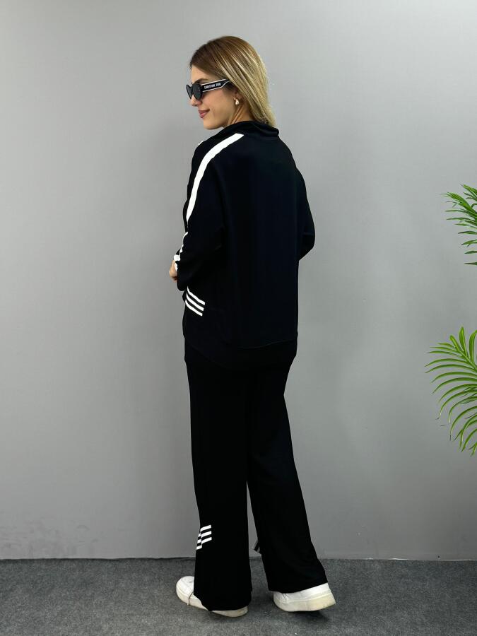 Kadın Polo Yaka Paça Yırtmaçlı Ribanalı İkili Takım - 4