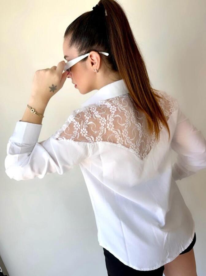 Kadın Püskül Detay Poplin Gömlek Bluz Fırsat Ürün - 3