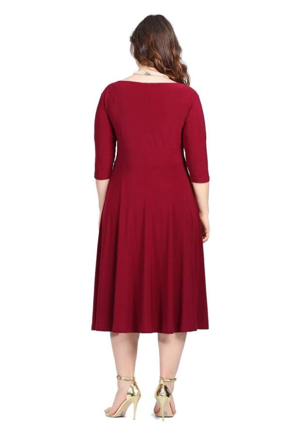 Kadın Siyah Abiye Elbise KL8003 Bordo - 4