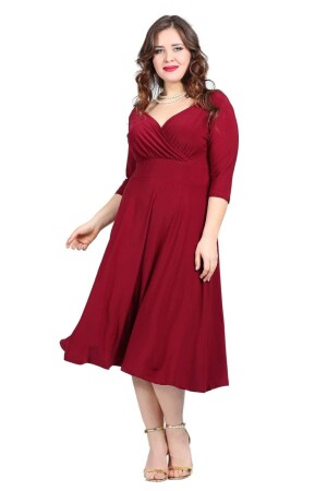 Kadın Siyah Abiye Elbise KL8003 Bordo - 1