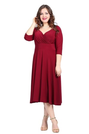 Kadın Siyah Abiye Elbise KL8003 Bordo - 2