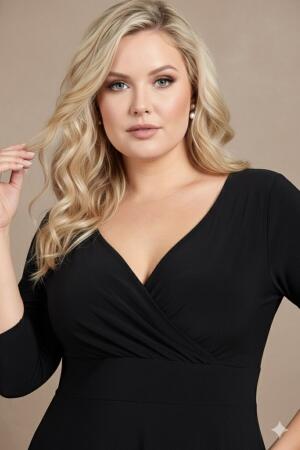 Kadın Siyah Abiye Elbise KL8003 Siyah - Angelino Butik