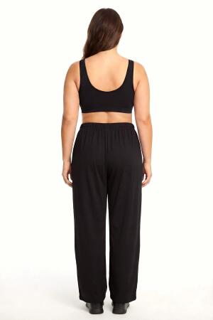 Kadın Siyah Büyük Beden Pijama Altı - 3