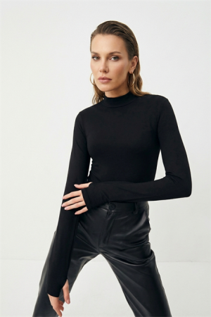 Kadın Siyah Parmak Detaylı Body 2'li Paket - 3