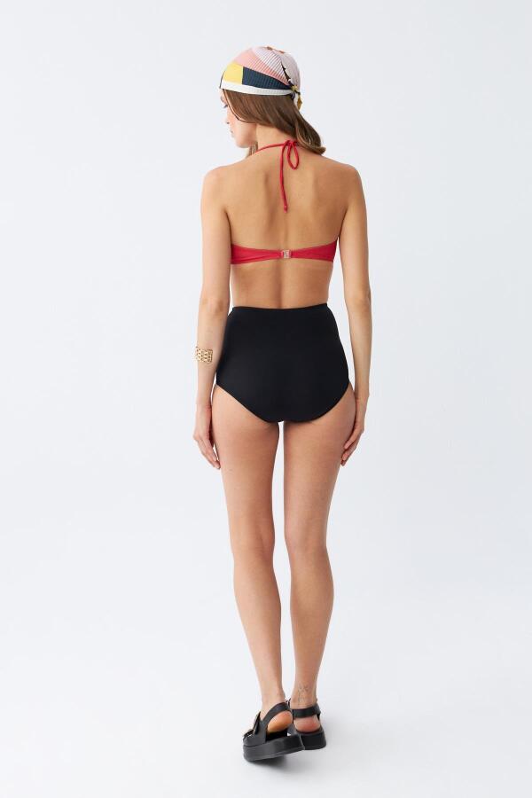 Akbeniz Kadın Straplez Kırmızı Yüksek Bel Bikini Takımı - 6