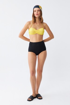 Akbeniz Kadın Straplez Sarı Yüksek Bel Bikini Takımı - 2