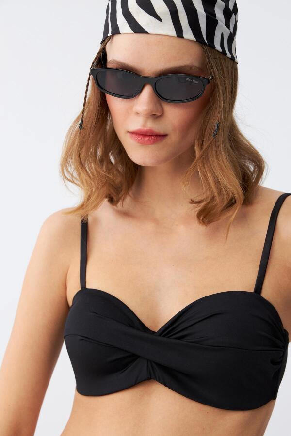 Akbeniz Kadın Straplez Siyah Bikini Takımı - 4