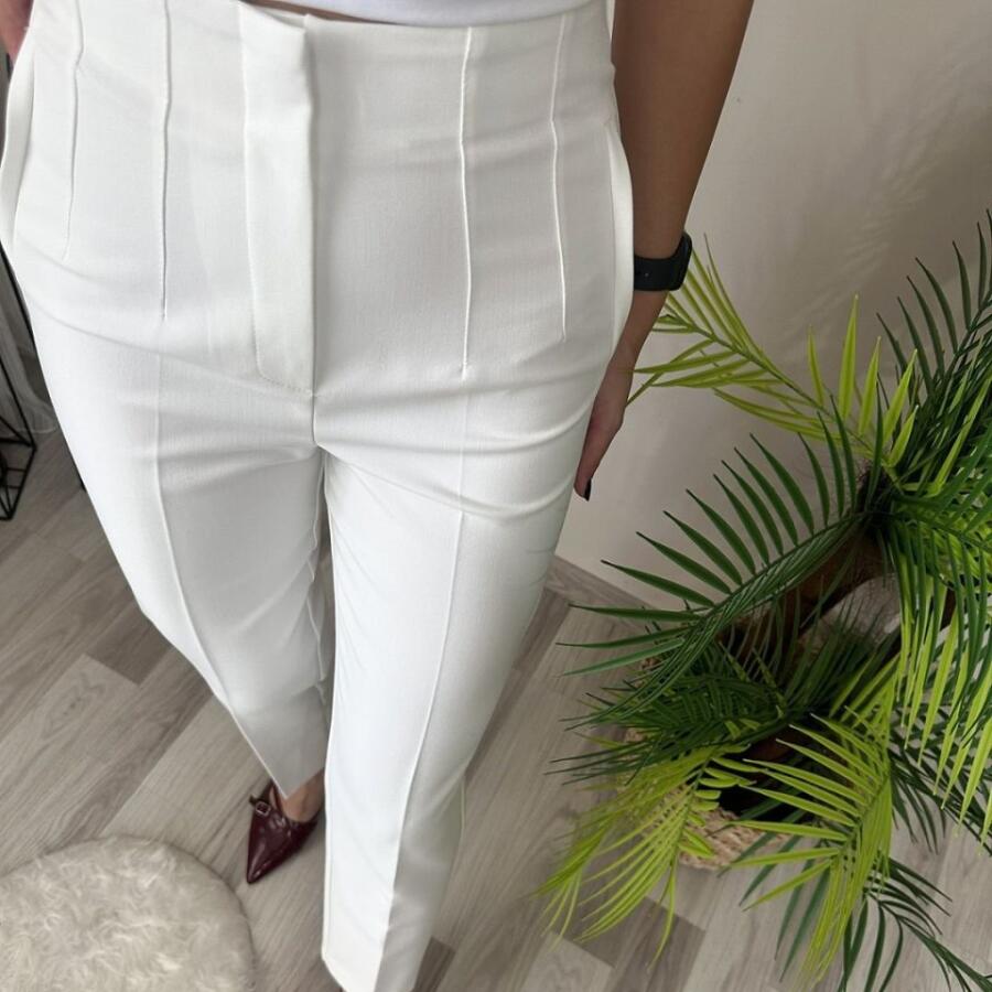 Kadın üste Oturan Paçası Bilek üzerinde Biten Atlas Kumaş Pantolon 36 (S) - 50 (5XL) - 4