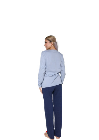 Kadın Uzun Kol Penye Pijama Takımı Lila 41110 - Angelino (1)