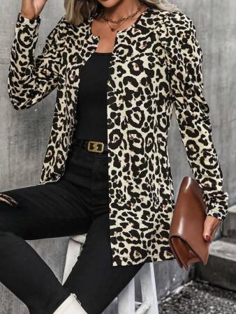 Kadın Uzun Kollu Alın Omuz önü Açık şardonlu Dalgıç Ceket - 7