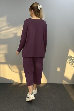 Kadın Uzun Kollu Arma Detaylı Iki Iplik Viskon Ikili Takım - ANGELINO BuyukBedeniz (1)