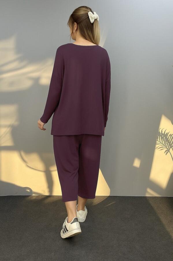 Kadın Uzun Kollu Arma Detaylı Iki Iplik Viskon Ikili Takım - 2