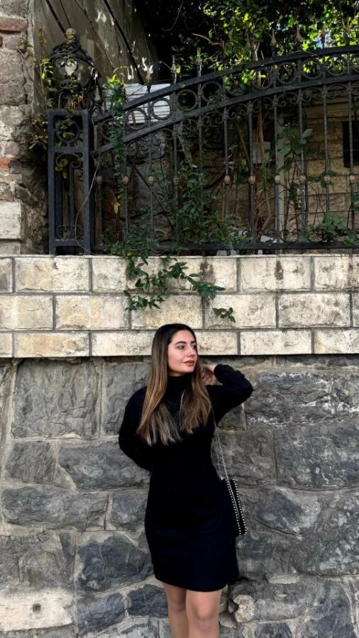 Kadın Uzun Kollu Balıkçı Yaka Kısa şardonlu Kaşkorse Elbise - 3