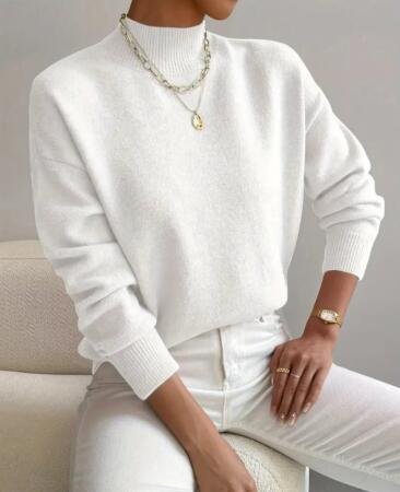 Kadın Uzun Kollu Balıkçı Yaka Triko Bluz - ANGELINO BuyukBedeniz