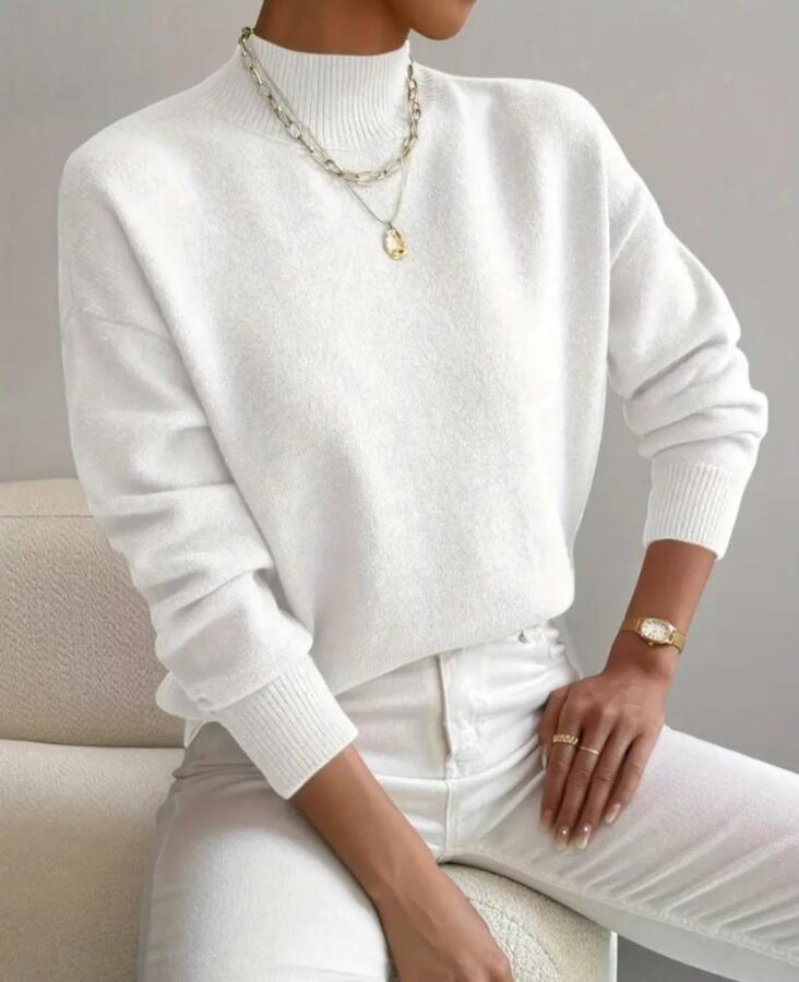 Kadın Uzun Kollu Balıkçı Yaka Triko Bluz - 1